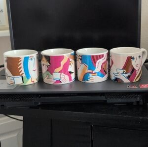 Colorful Abstract Face Mugs Set